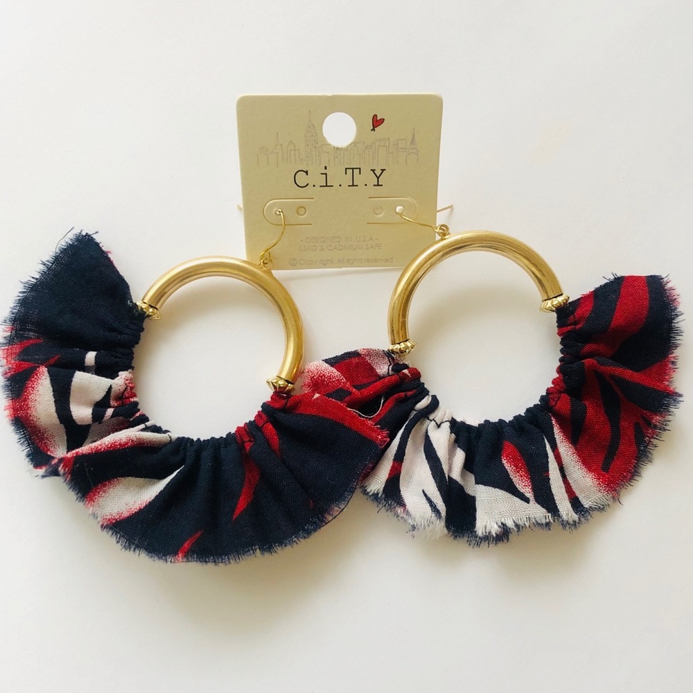 C.I.T.Y Fabric & Metal Earrings